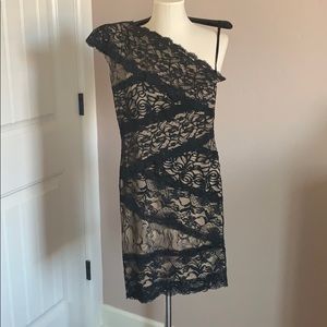bebe one shoulder dress